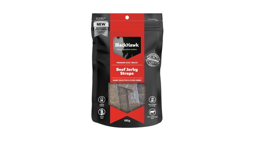 BlackHawk Beef Jerky Straps Dog Treat 100gm
