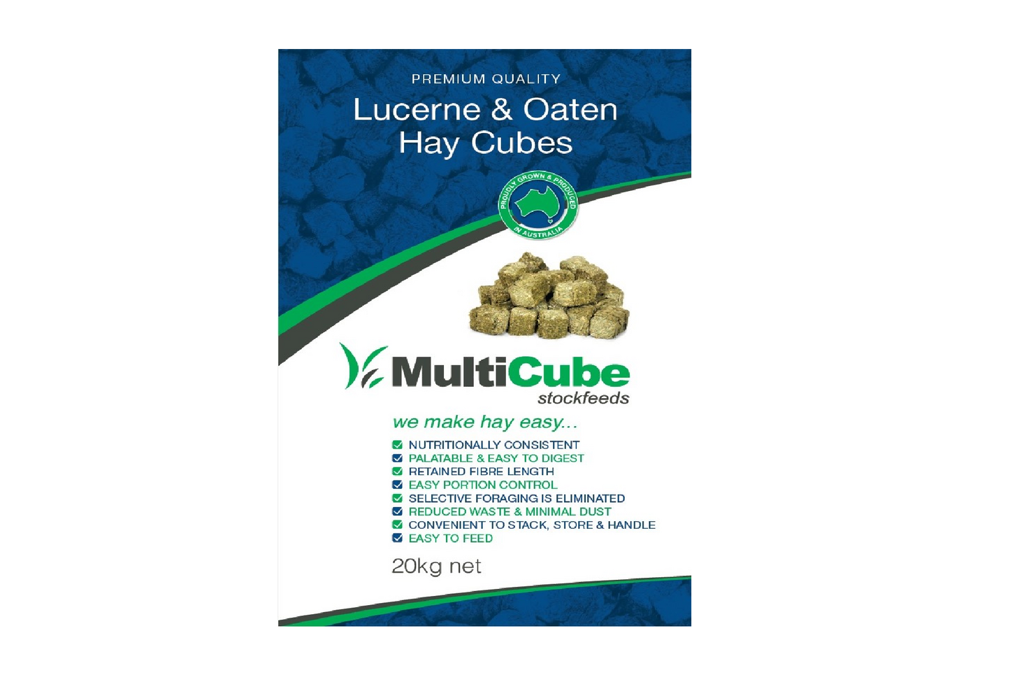 Multicube Lucerne and Oat Hay Cubes 20kg