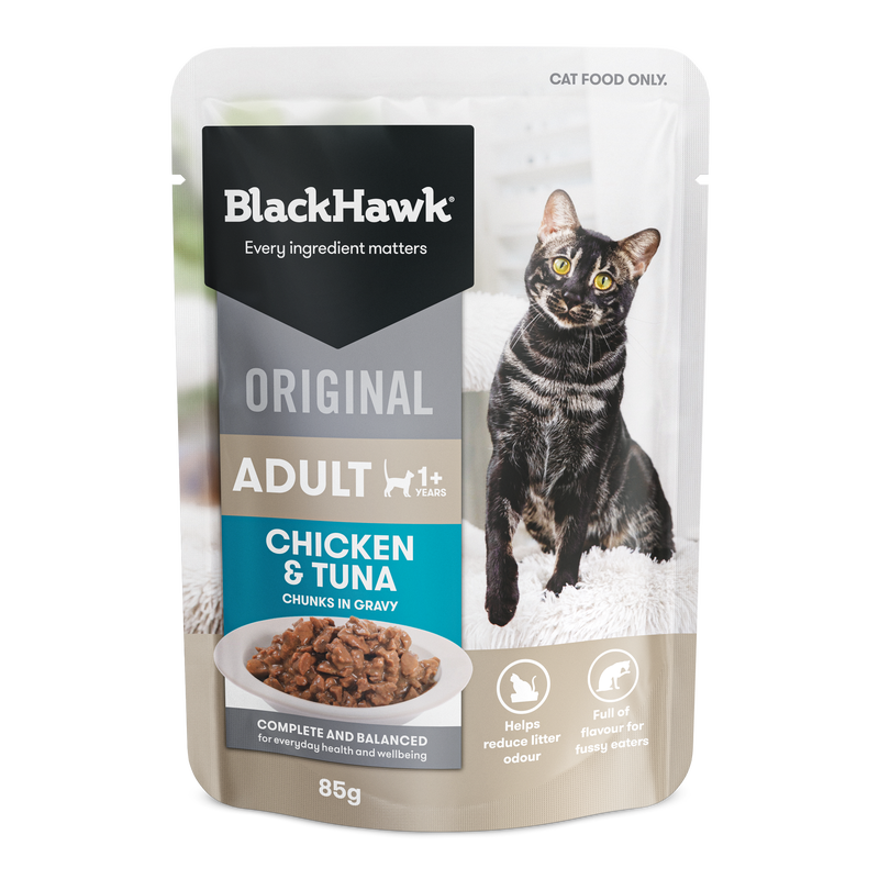 Blackhawk Original Adult Cat Chicken & Tuna In Gravy 85gm x 12pk