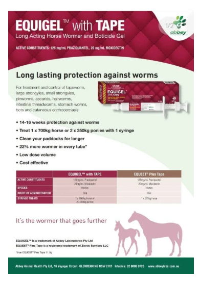 Abbey Labs Equigel With Tape Wormer
