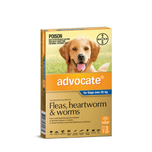 Bayer Advocate Dog 25kg Plus (X/LG) [Siz:3's]