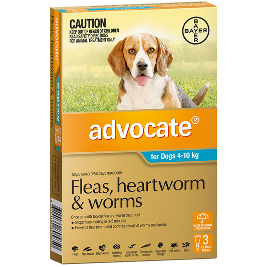 Bayer Advocate Dog 4-10kg (Medium) [Siz:3's]