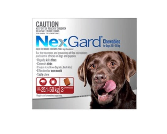 Nexgard 25-50kg Chewables For Large Breeds [Siz:3's]
