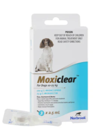 Moxiclear Dogs 10-25kg 3pk 