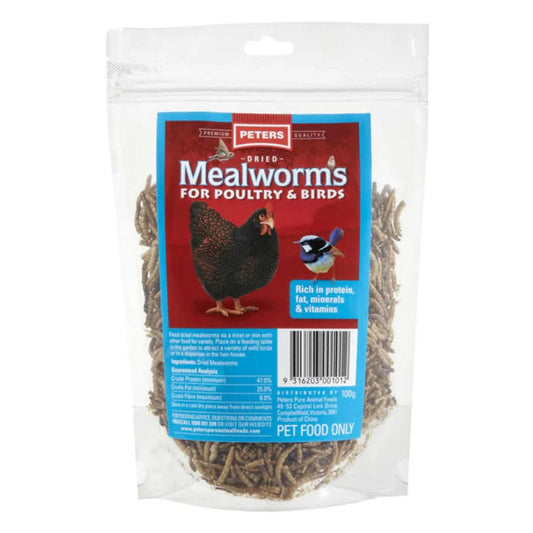 Peters Dried Mealworms 100gm