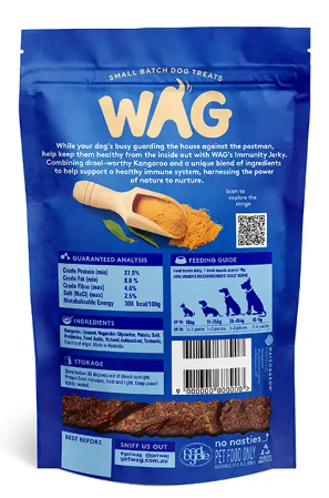 WAG Kangaroo Jerky Immunity 10pc 